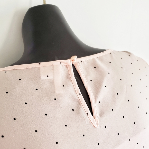 ELLE Pink Dotted Bell Sleeve Blouse M - Picture 5 of 6